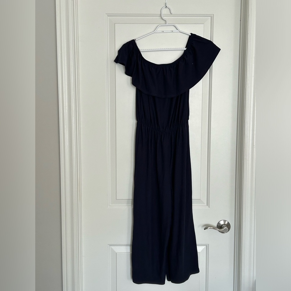 NO COMMENT cropped off the shoulder jumpsuit size M